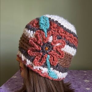 Crochet beanie medium soft acrylic yarn new extremely warm